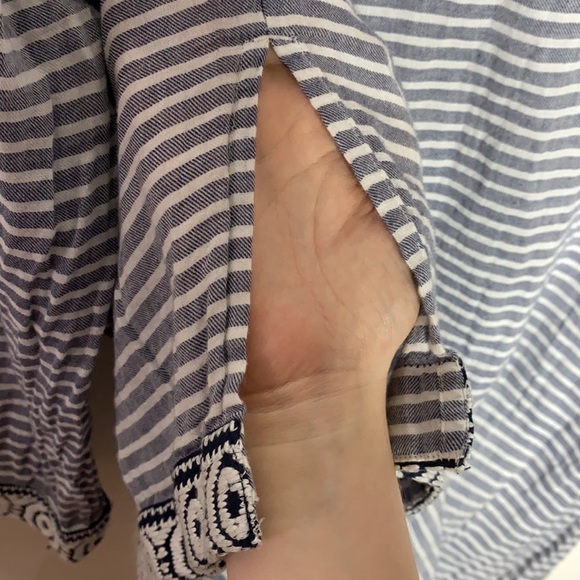 A pea in the pod maternity boho striped blouse size L - Picture 8 of 9